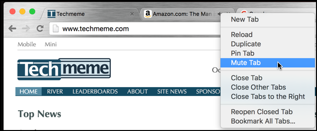 Chrome mute tab setting